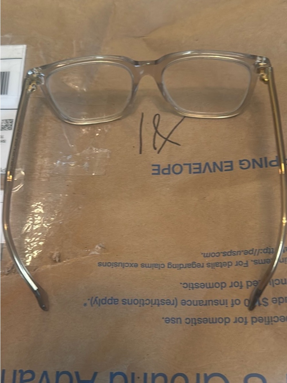 AUTHENTIC Gucci Transparent Frame with Gold-Trim Women's Glasses - Picture 7 of 14